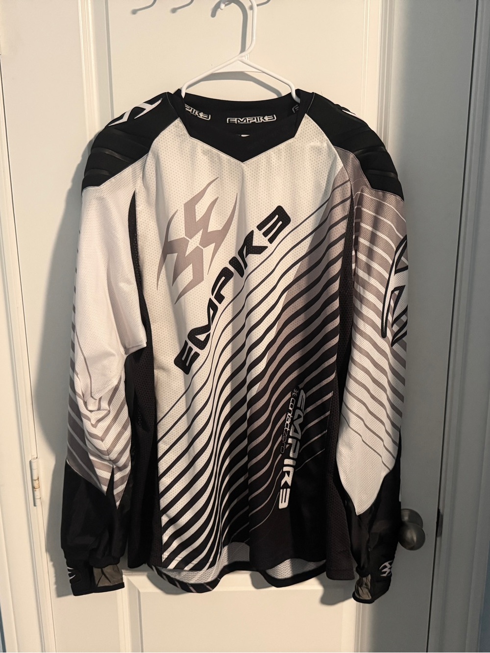 Empire Black/White Contact Zero Padded Airsoft or Paintball Jersey, 3XL